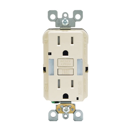Leviton Leviton 15 amps 125 V Duplex Light Almond GFCI Outlet 5-15R 1 pk GFNL1-00T